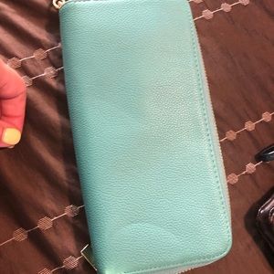 Large dual sided wristlet wallet clutch